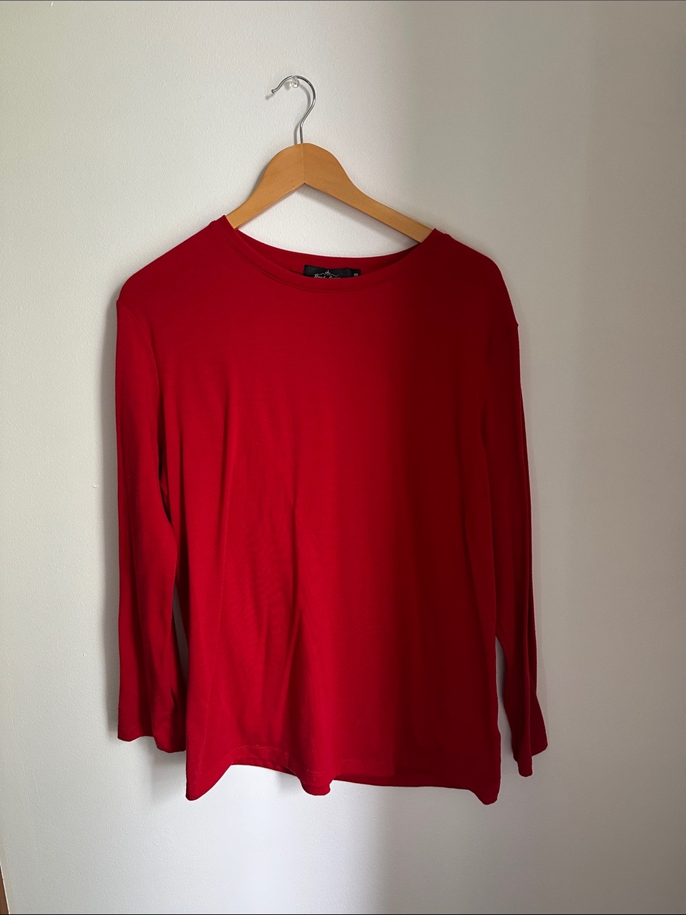 Everyday Long-Sleeve Crewneck Top — Red